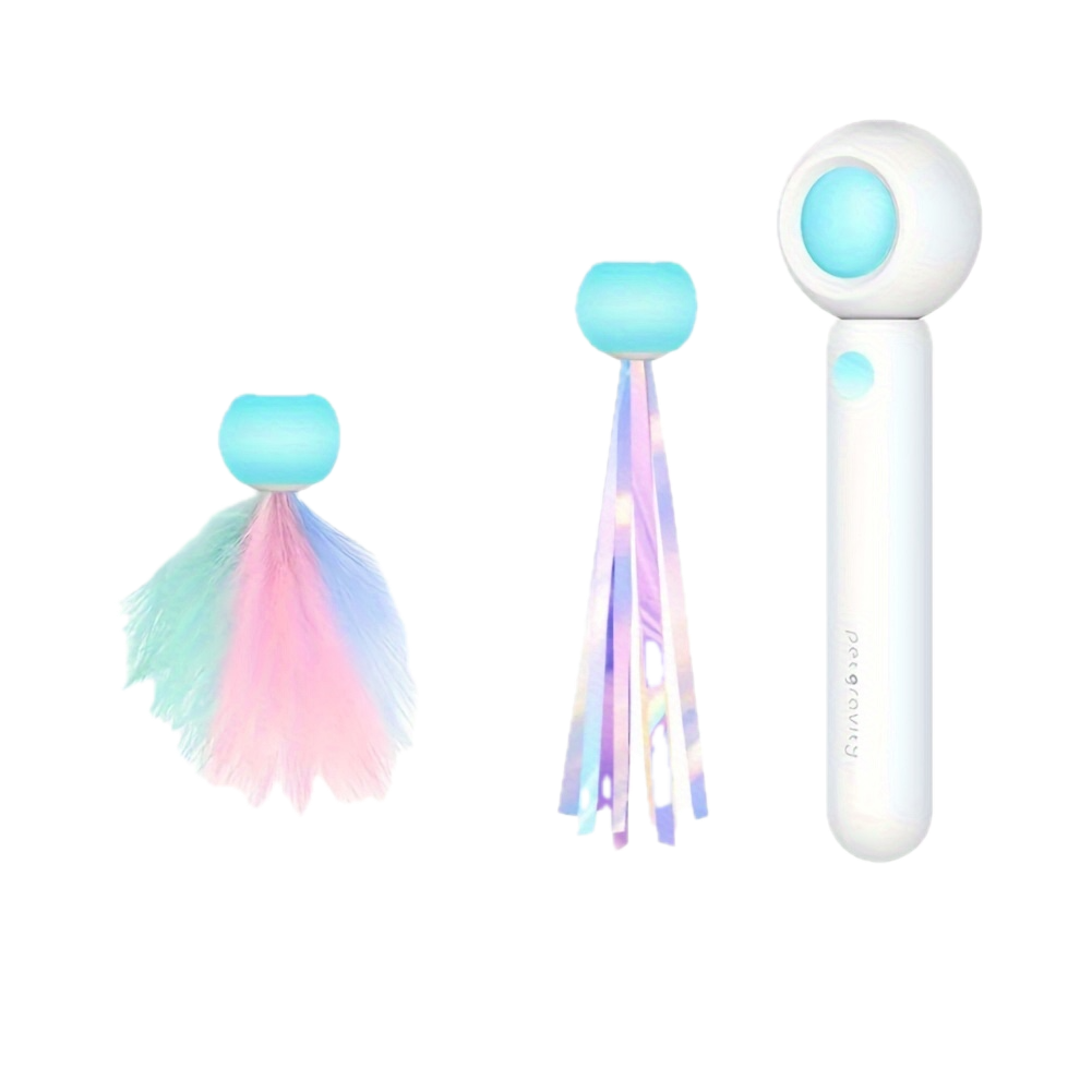 Cat Teaser Wand – Retractable Interactive Feather Toy for Indoor Cats