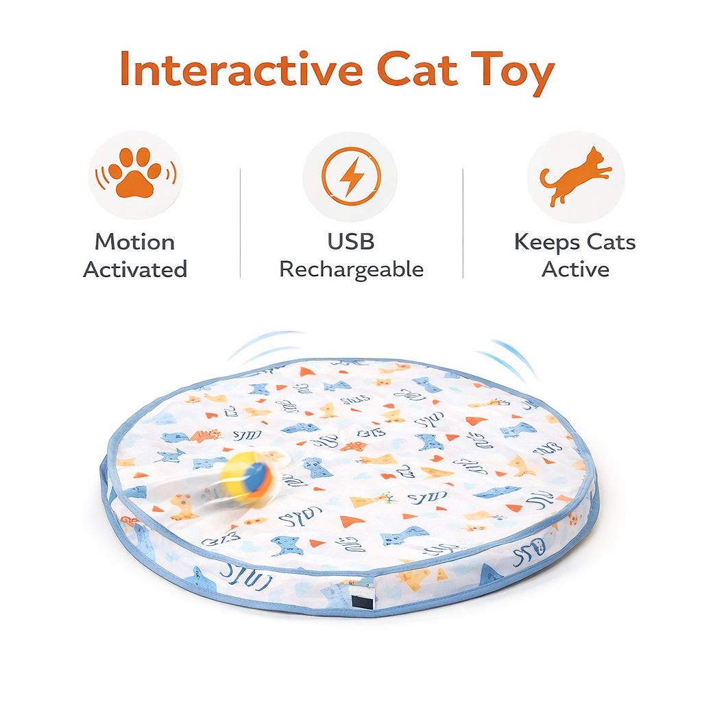 👉 Interactive Cat Toy Ball – Automatic Rolling Motion Activated Toy for Indoor Cats