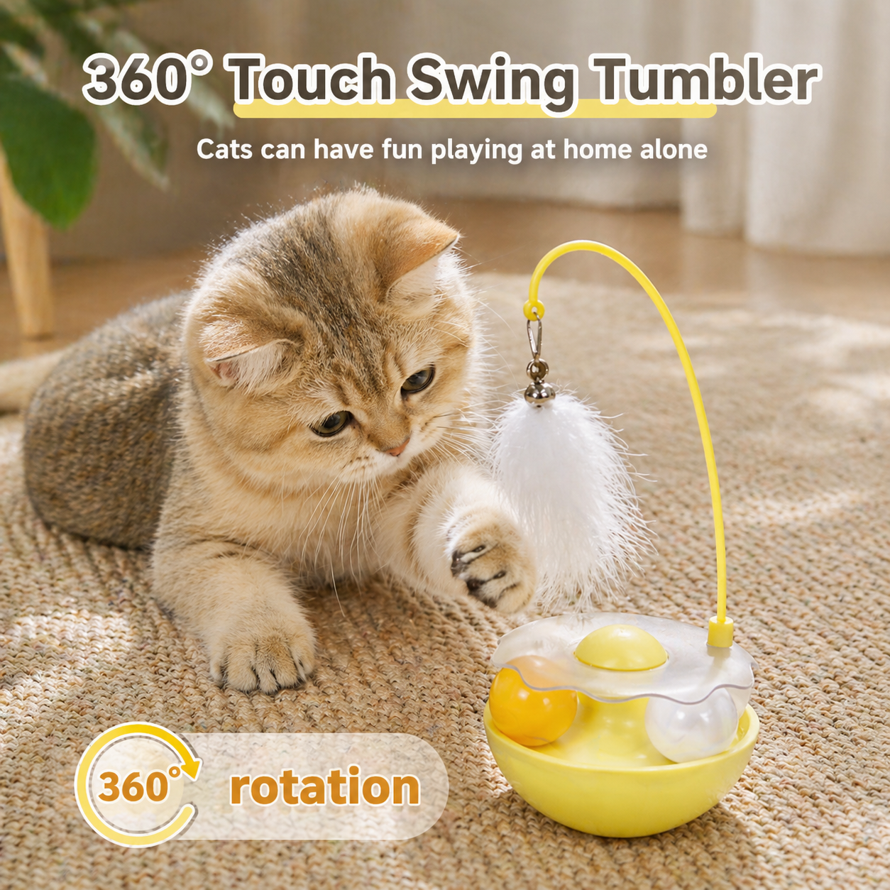 Interactive Cat Tumbler Toy – Food Dispensing Exercise Toy for Indoor Cats