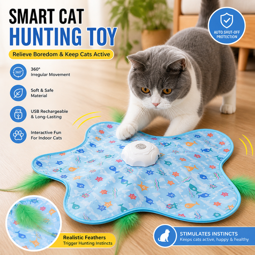Interactive Cat Hunting Toy – Automatic Motion Activated Teaser for Indoor Cats