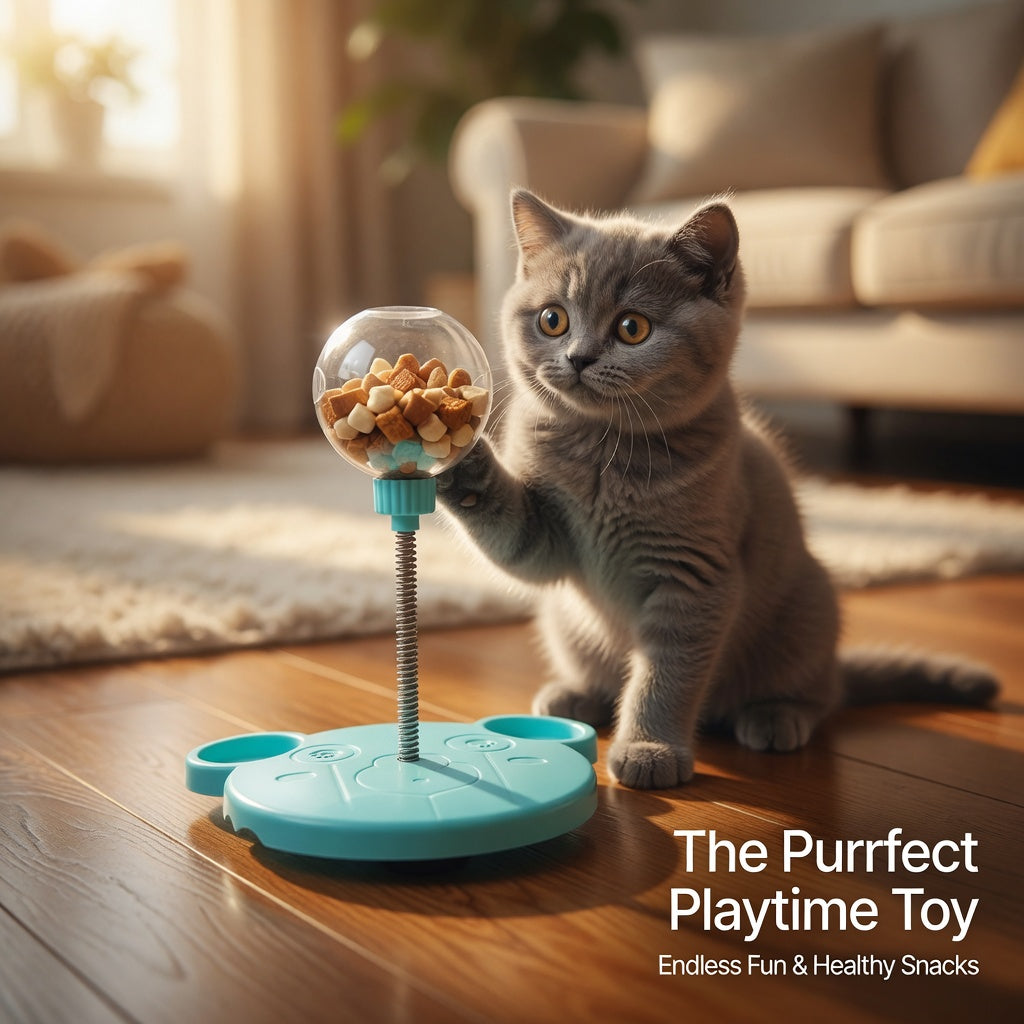 Cat Feeder Toy Ball – Interactive Treat Dispensing Puzzle Toy for Cats